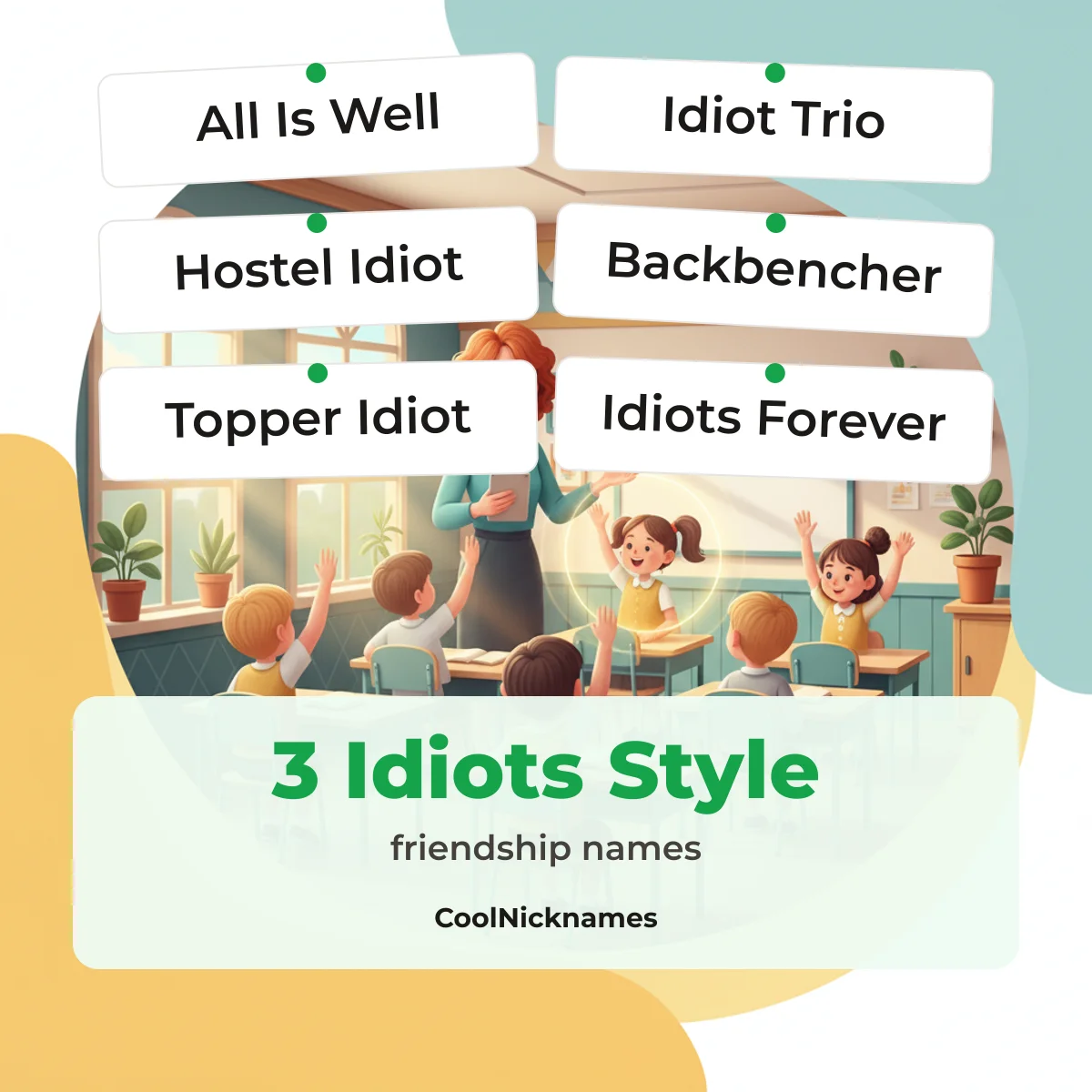 3 Idiots style friendship names like All Is Well