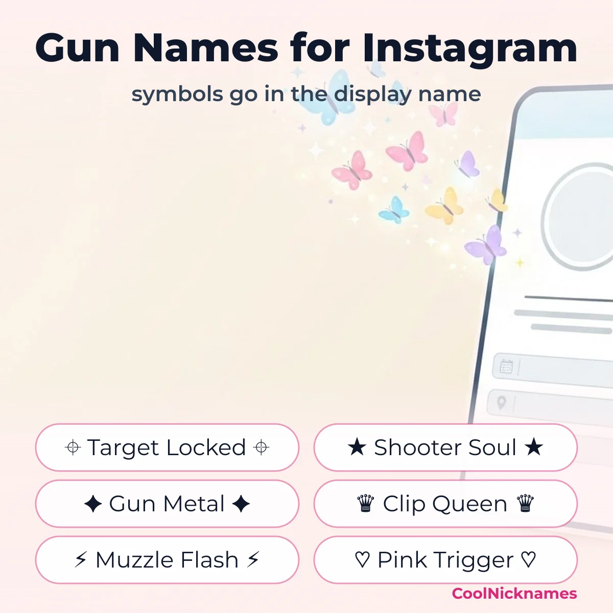 AK 47 gun name style for Instagram display names