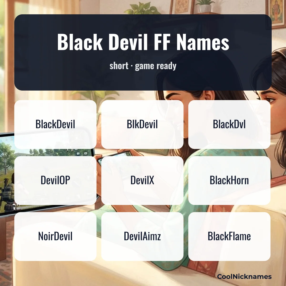 Black devil names for Free Fire