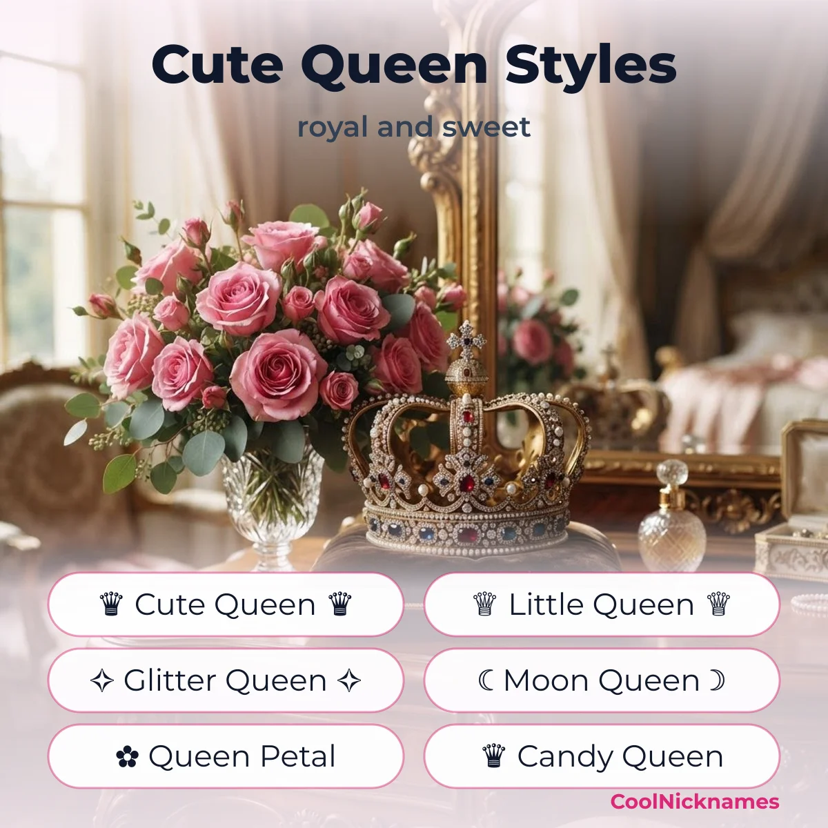 Cute queen name styles like Little Queen and Glitter Queen