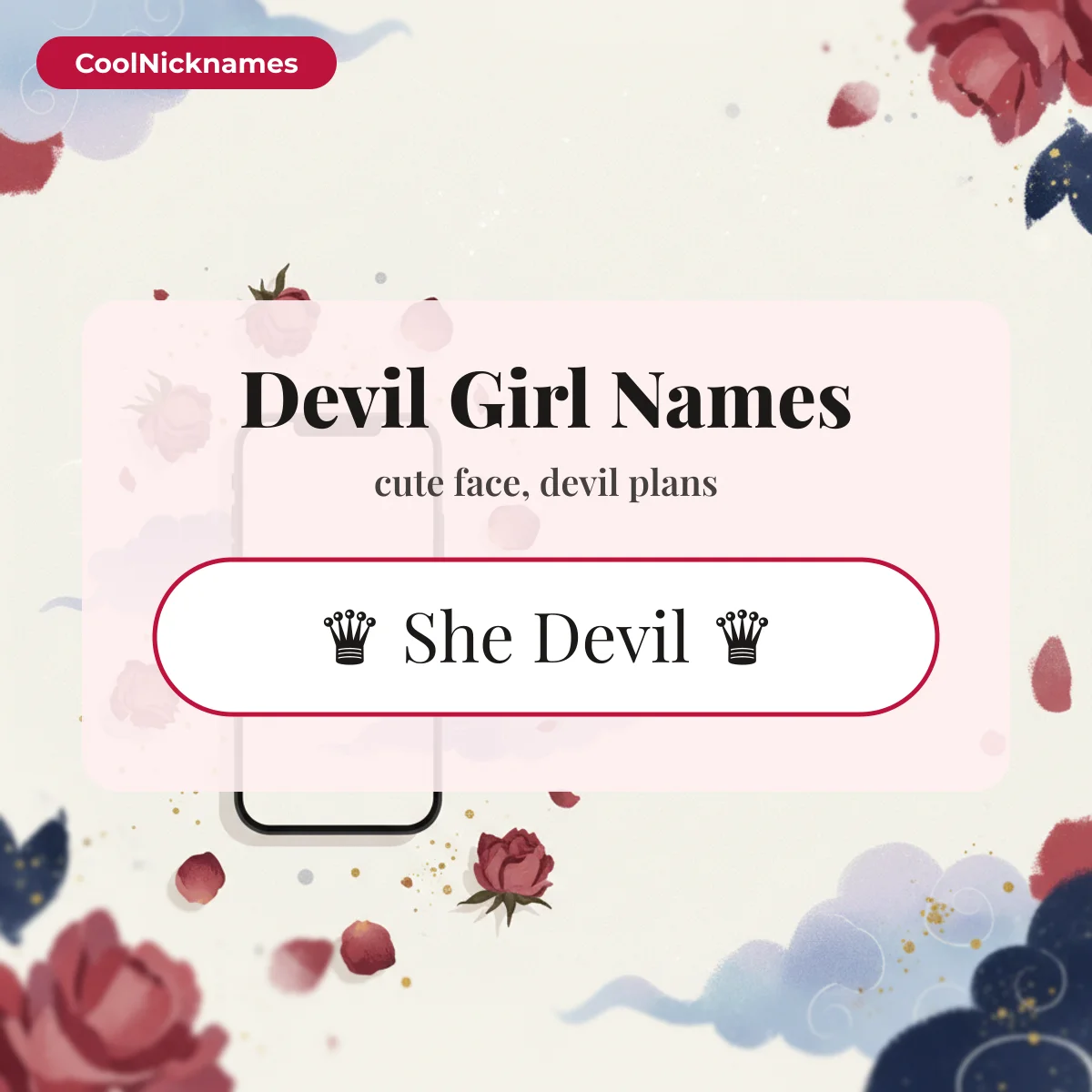 Devil girl stylish names like She Devil and Devil Queen