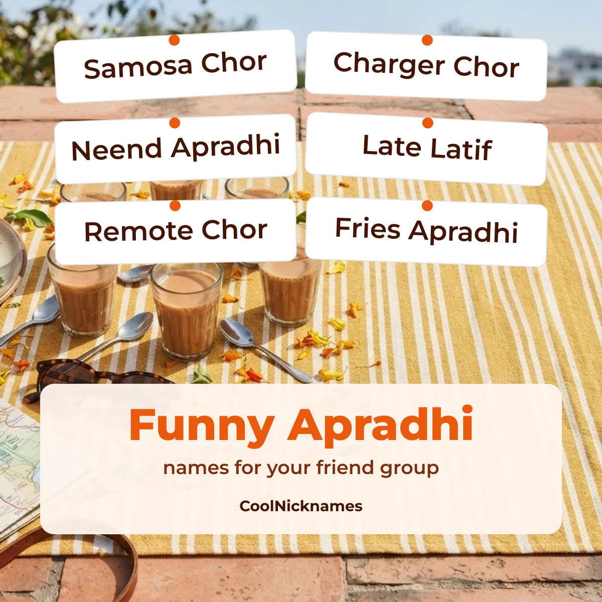 Funny apradhi names for friends like Samosa Chor and Charger Chor