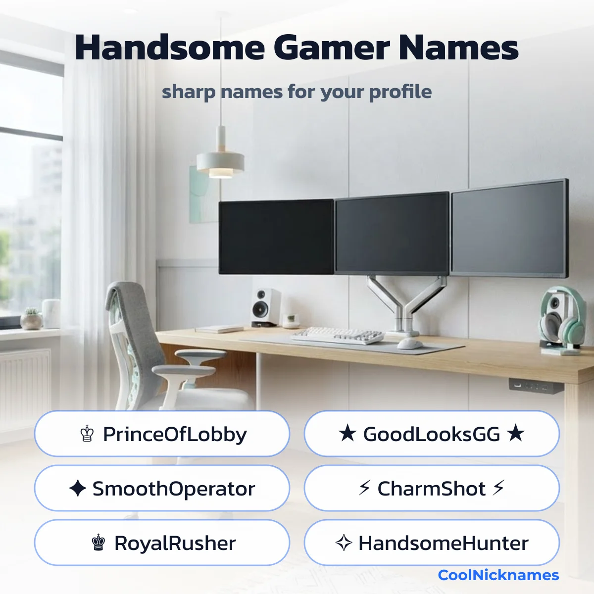 Handsome names for gamers with symbol frames