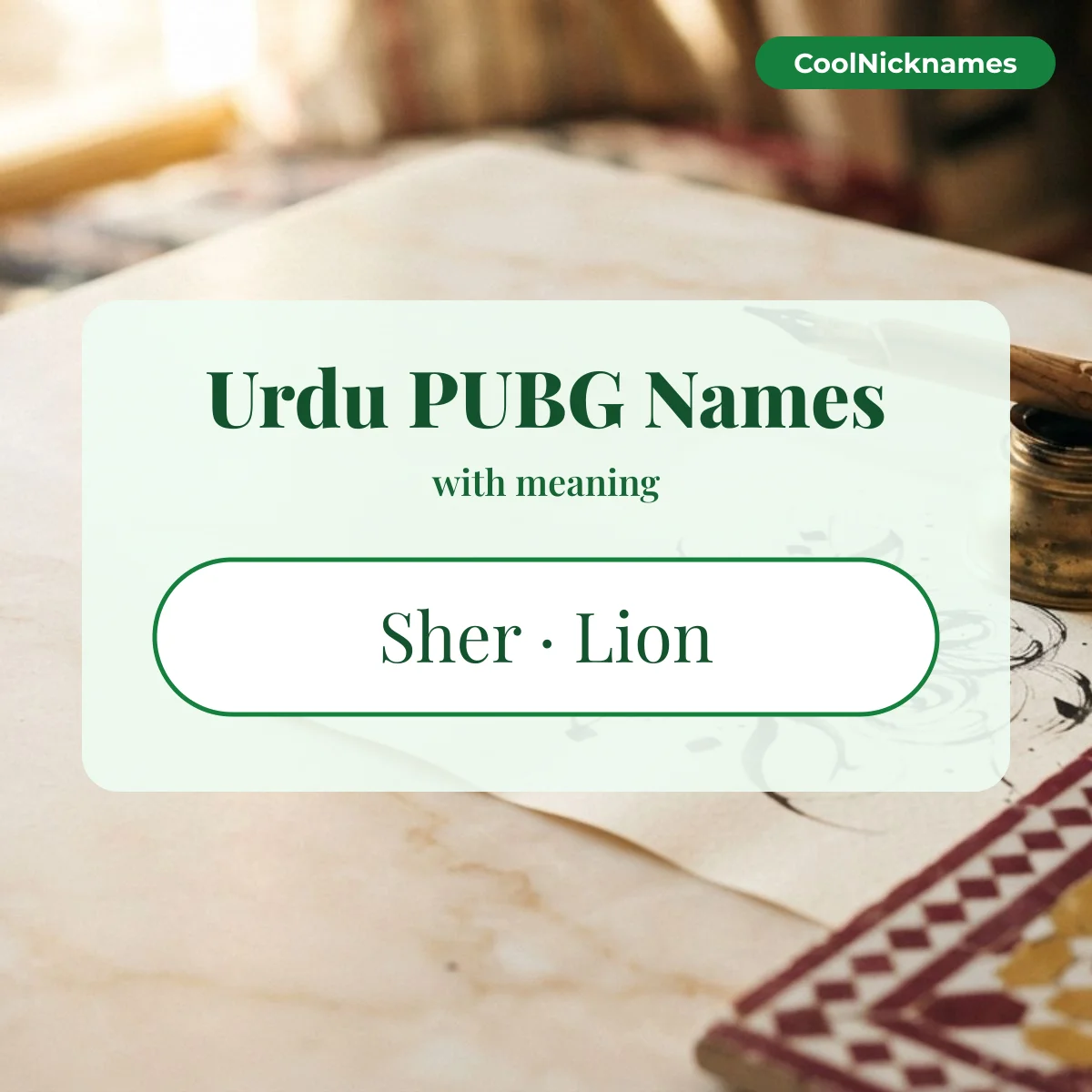 PUBG Urdu names with meanings like Sher, Badshah and Shaheen