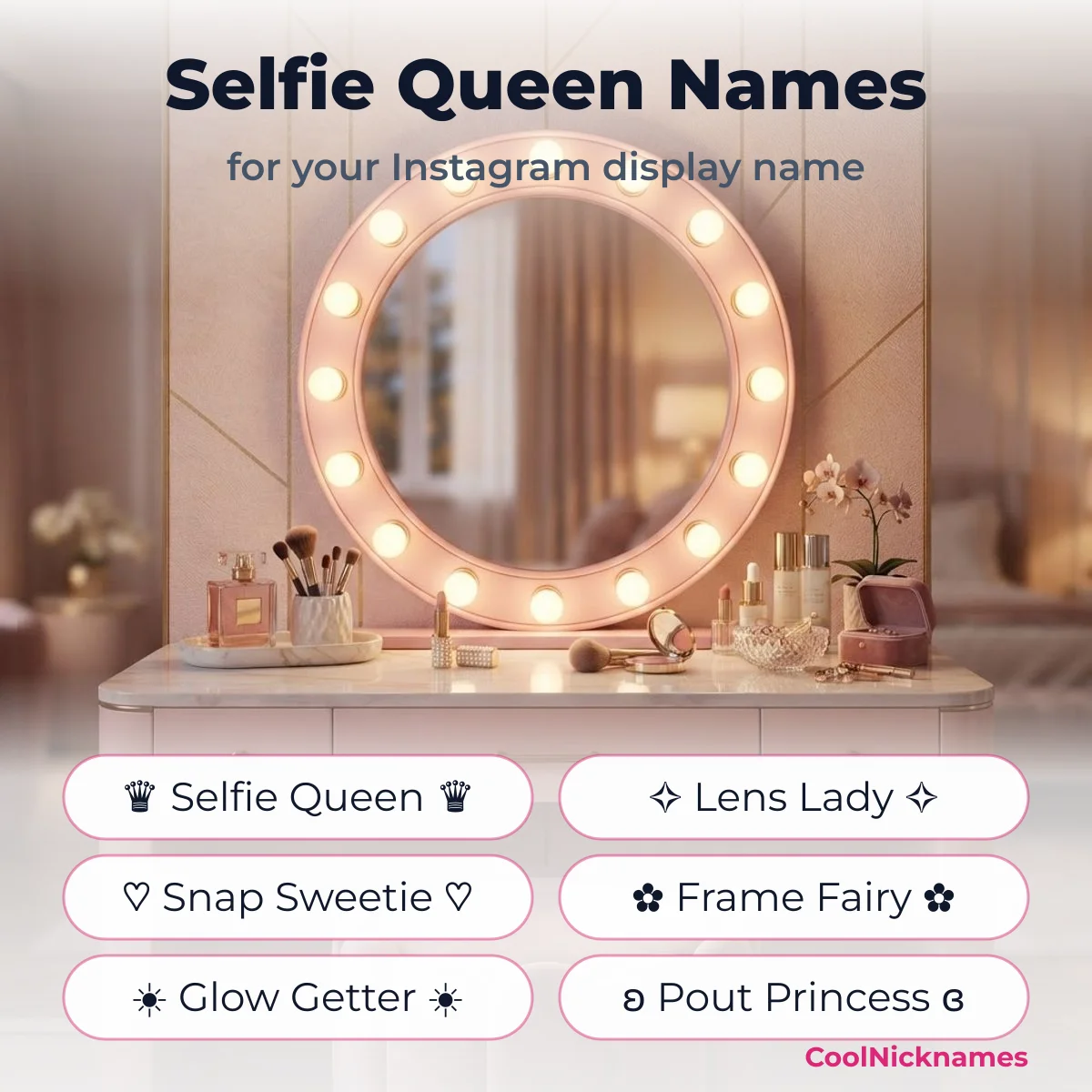 Selfie queen stylish names with symbol frames