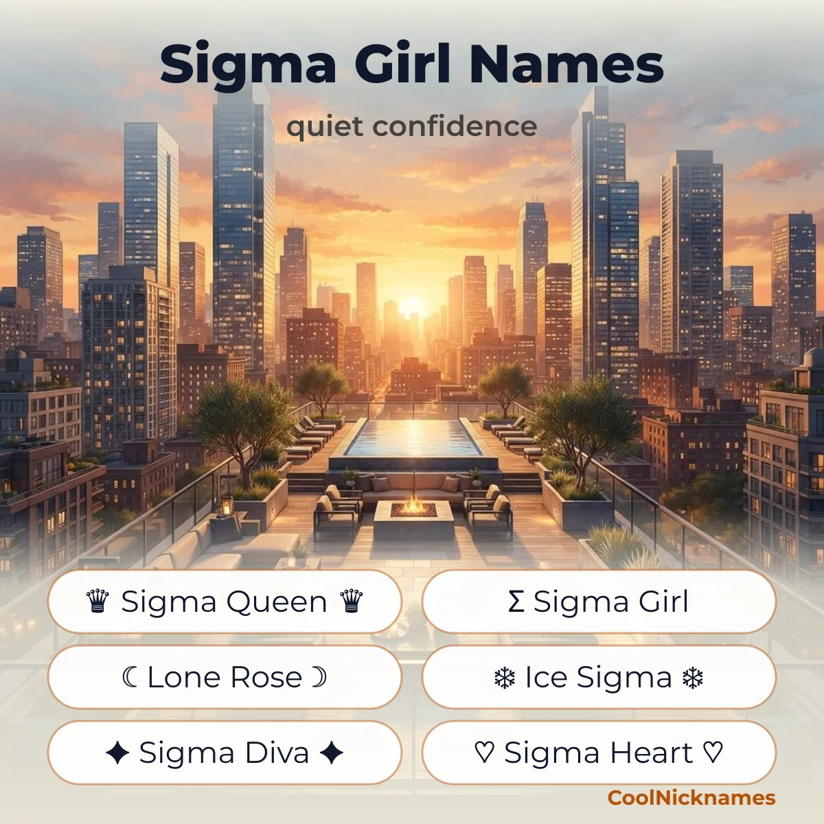 Sigma stylish names for girls